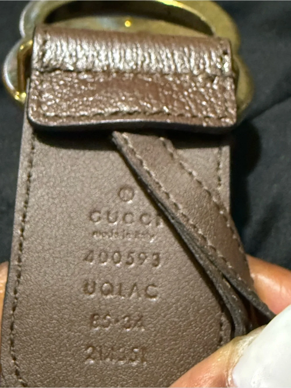 Gucci Brown Leather Belt with Gold Double G Buckle